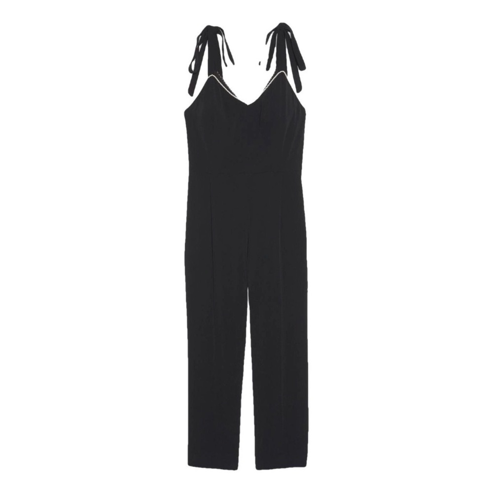 SANDRO ELLANDE JUMPSUIT WITH BEADED V NECK - Picture 10 of 13